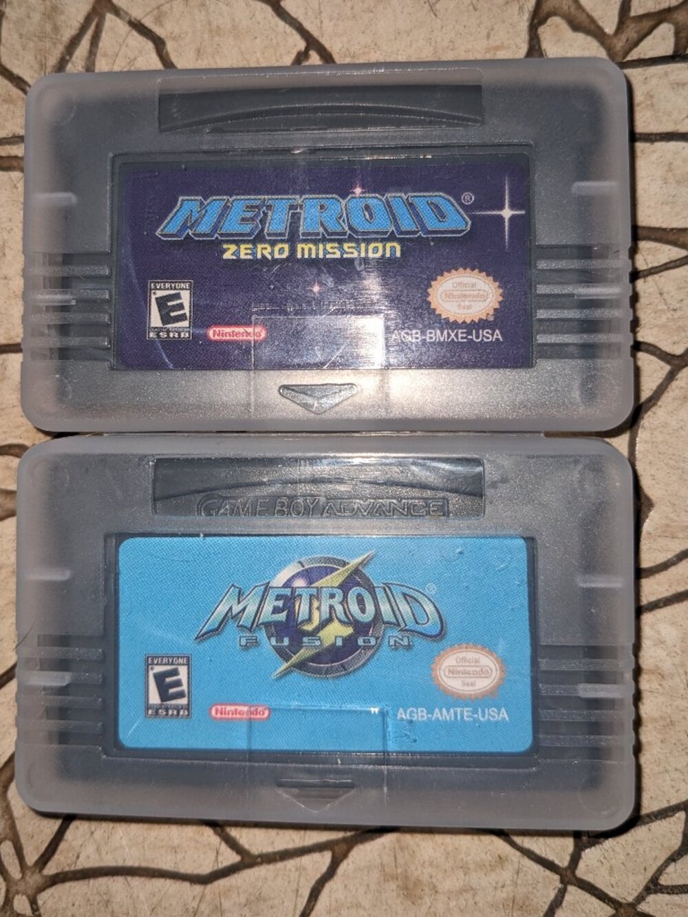 Metroid Fusion and Zero Mission Game Boy Gameboy Advance GBA Cartridges
